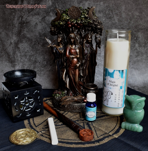 Hexenshop Dark Phönix Magic of Brighid Ritual Glaskerzen Set Aurareinigung
